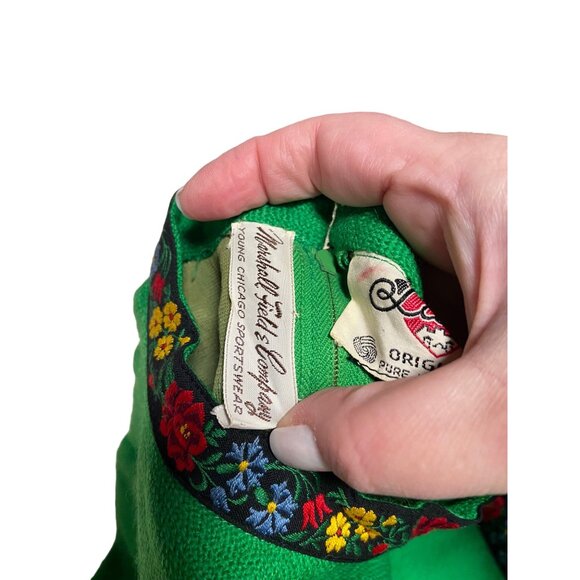 Lanz Marshall Fields Wool Dress Green Size 9 Vintage 50’s Retro Classic Mod - Picture 4 of 14